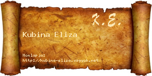 Kubina Eliza névjegykártya